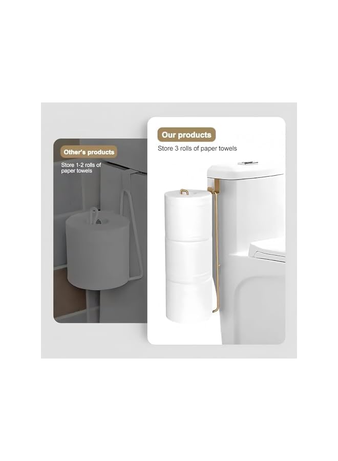 S-TOP Toilet Paper Holder Wall Mount, Heavy Duty Iron Rust-Proof Roll Tissue Organizer Storage Rack, Space Saving for Bathroom, Kitchen, and Public Use - Image 3