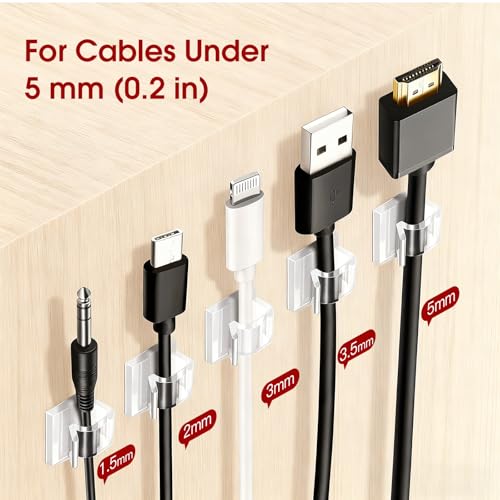 Latoxcaa 120PCS Heavy-Duty Adhesive Cable Clips, Clear Traceless Cord Organizer & Wire Holders for Wall, Desk, Car, LED Strips and Outdoor Lights (Small) - Image 4
