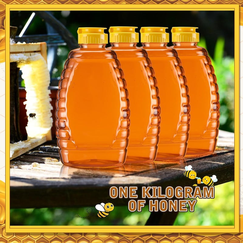 Layhit 20 Pieces 32 oz Plastic Honey Jars Clear Plastic Honey Bottles with Lids Container Dispenser with Flip Lid Empty Squeeze Bottle for Easy Storing and Dispensing(Classic) - Image 4