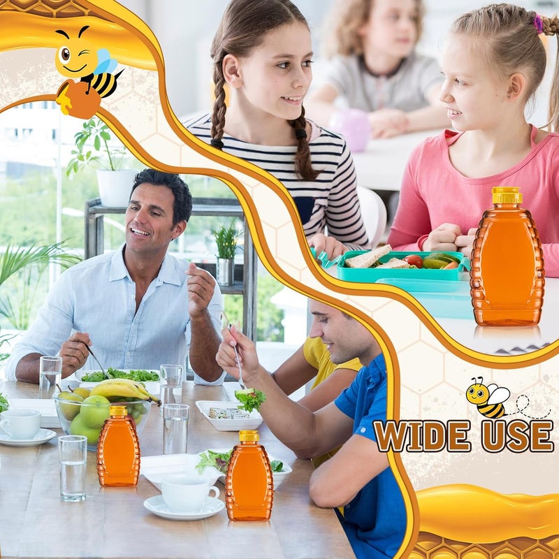 Layhit 20 Pieces 32 oz Plastic Honey Jars Clear Plastic Honey Bottles with Lids Container Dispenser with Flip Lid Empty Squeeze Bottle for Easy Storing and Dispensing(Classic) - Image 3