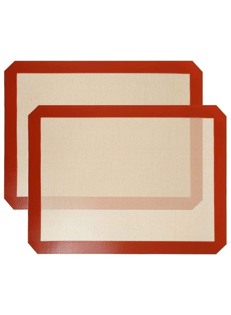 VLA Non-Stick Silicone Baking Mats (Gaige/Red, 2-Pack) - Image 1