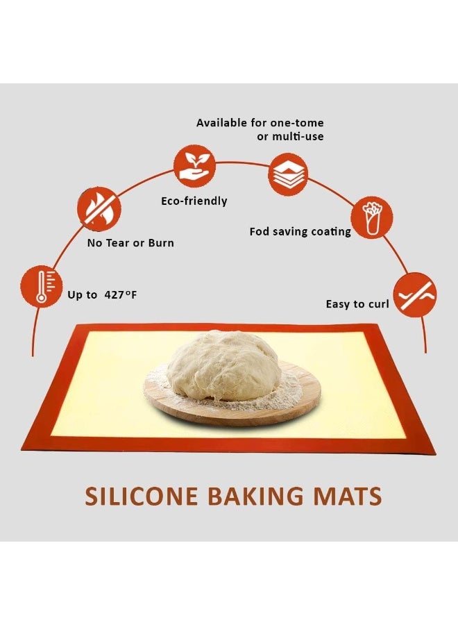 VLA Non-Stick Silicone Baking Mats (Gaige/Red, 2-Pack) - Image 4