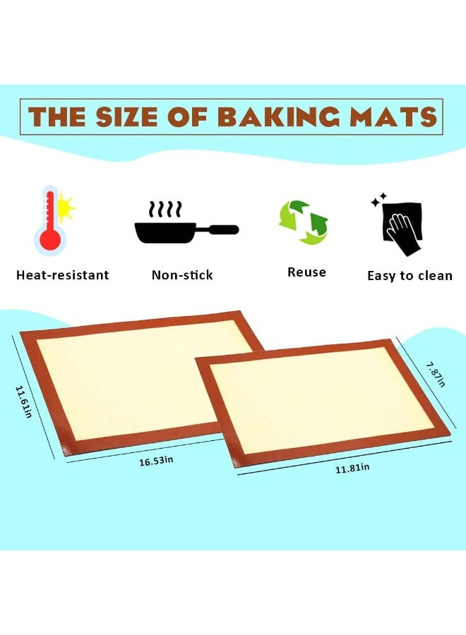 VLA Non-Stick Silicone Baking Mats (Gaige/Red, 2-Pack) - Image 2