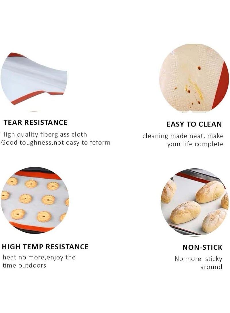 VLA Non-Stick Silicone Baking Mats (Gaige/Red, 2-Pack) - Image 3