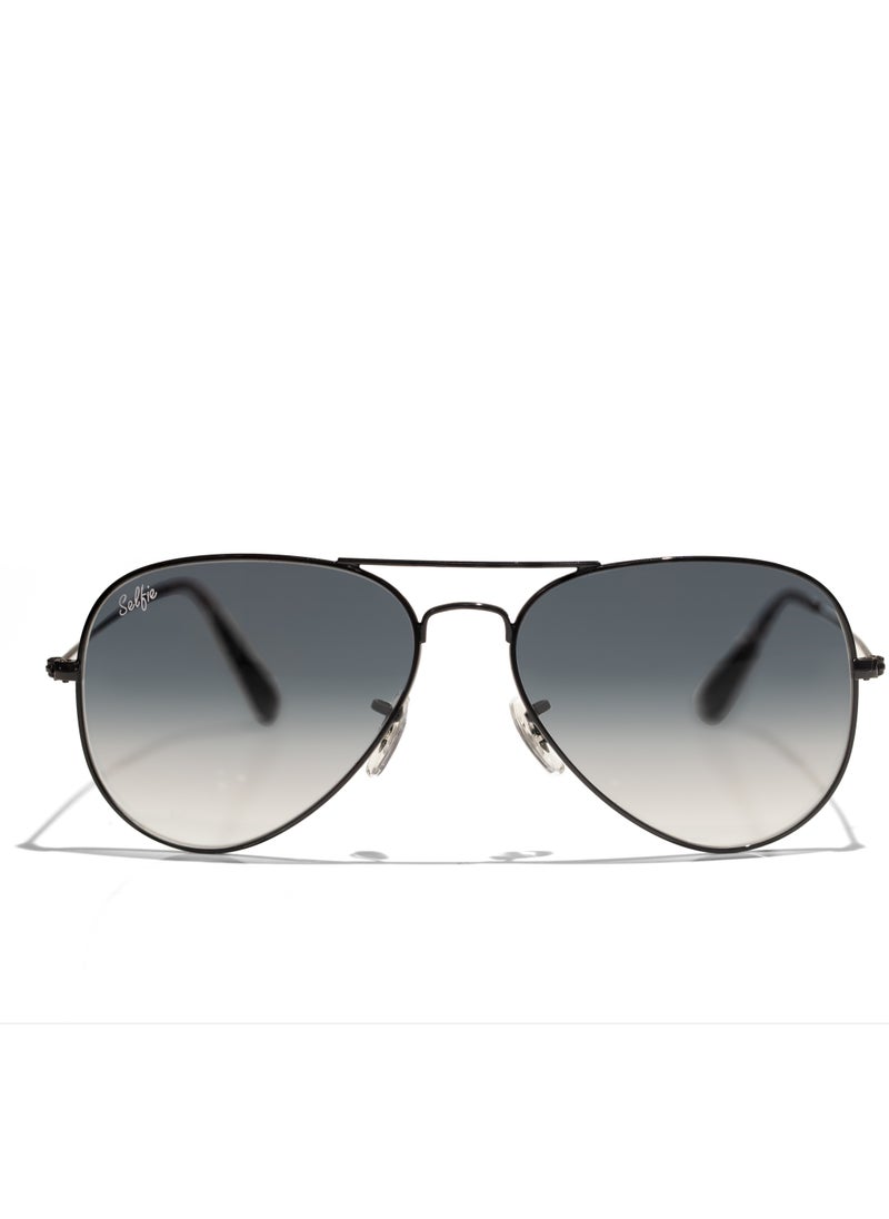 selfie Selfie Aviator Black Black Metal Frame with UV 400 Sunglasses, SE3025-019  - Image 1