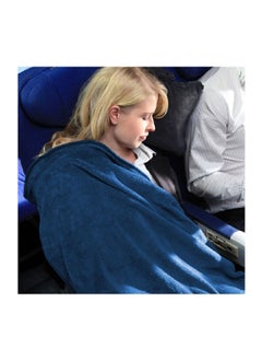 Cabeau Fold N' Go Buttery Soft French Microfiber 4-in-1 Blanket Royal Blue 36 x 60 Inch CB-BLFG2085  - Image 4