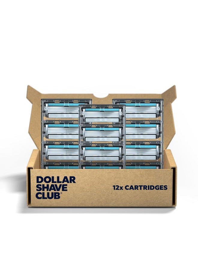 DOLLAR SHAVE CLUB 4 Blade Razor Refills (12 Pack) | Swift Rinse Blades for Longer and Thicker Hair  - Image 1