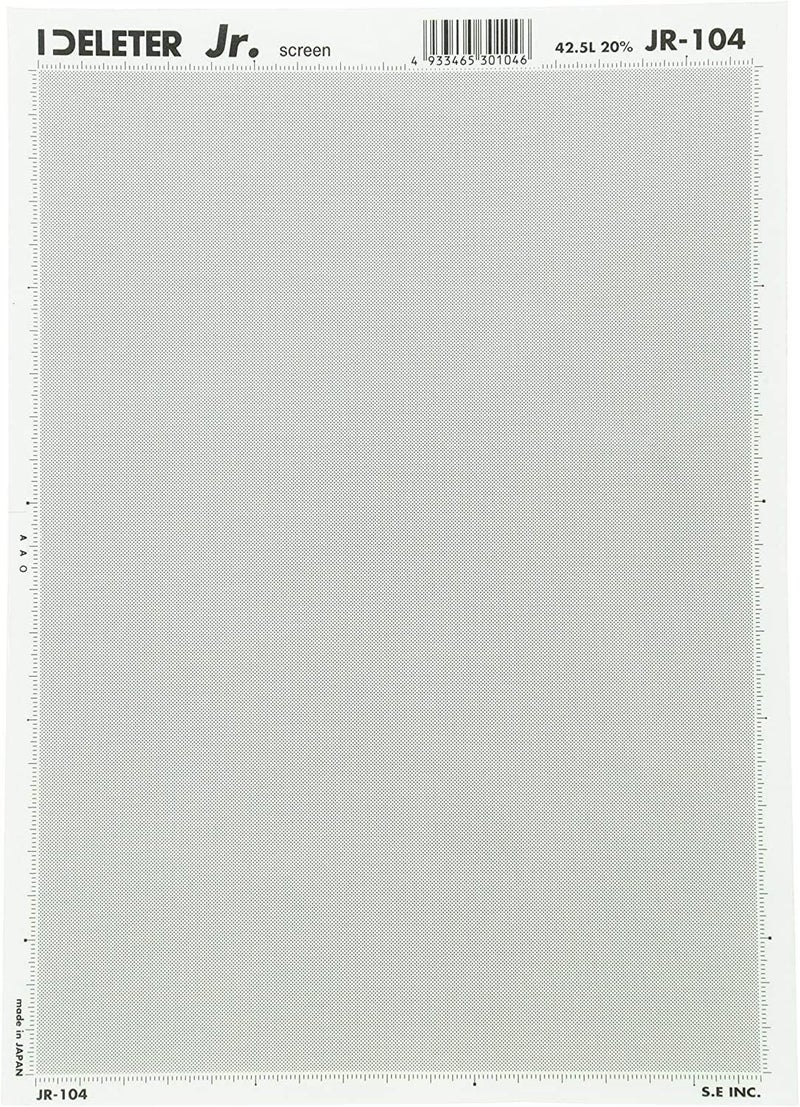 Screen Tone Jr JR-104 [Dot Pattern 42.5L/10%][Sheet Size 182x253mm (7.16"x9.96")] for Comic Manga Illustration Graphic Screentone