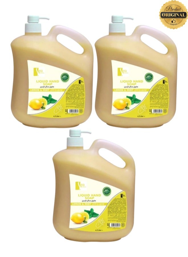 Spa System 3 Pieces Liquid Hand Soap Lemon 4.2 Litre - Image 1
