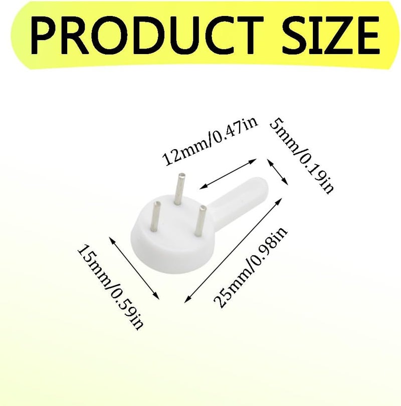 Hocansen 100 PCS Invisible Nail Wall Hooks Plastic Hardwall Hanger Hooks Picture Hangers Non-Mark Hook for Hanging Art Decorations Photo Frame (25x15x5/XK-SL) - Image 2