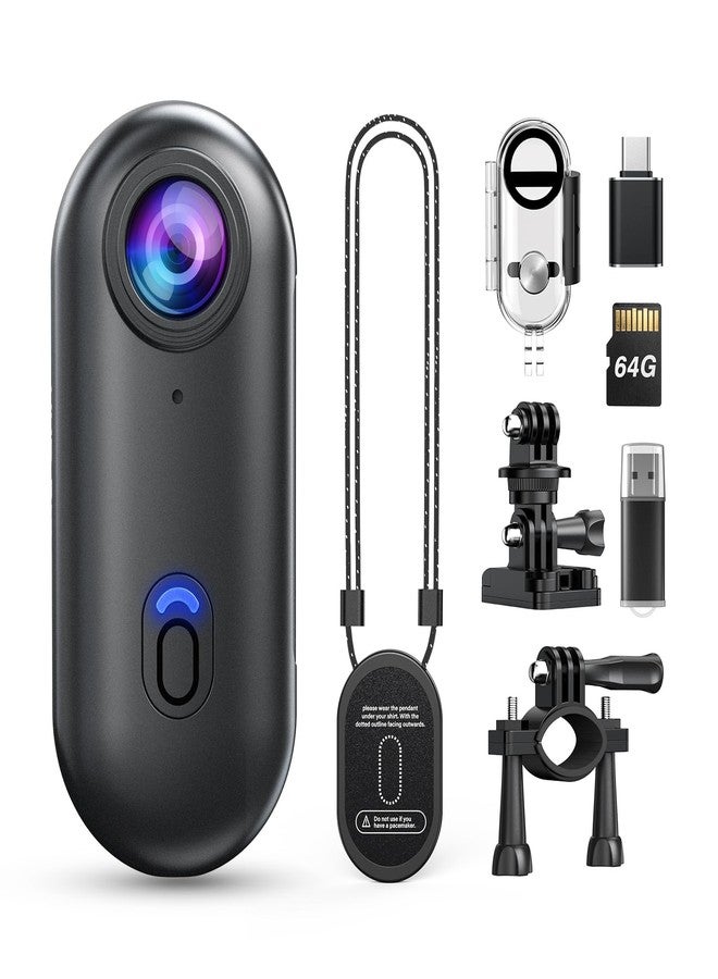 Losfom Z10 2K Action Camera, 64GB Wearable Sports Camera with Waterproof Case, Magnetic Clip, and Quick-Mount Accessories, Small Body Cam for Cycling, Diving, Travel, and Outdoor Adventures(BL64GB) - Image 1