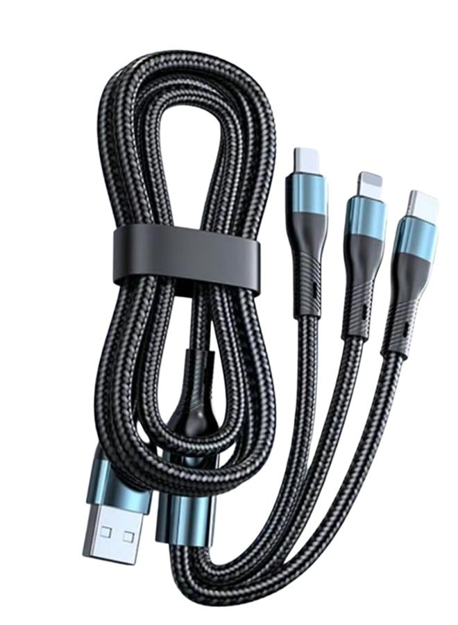 general 3-in-1 USB Fast Charging Cable - 120W Power Super Fast Charger Cords Universal Phone Charger, Multiple Charger Wire for Cellphone, Tablets and More - Image 1