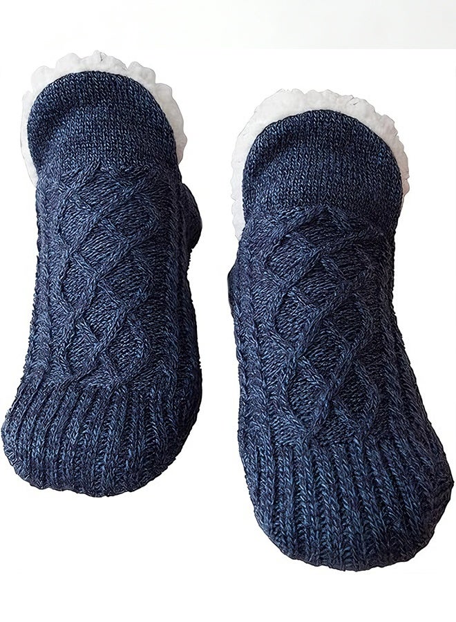 هابي دي Fluffy Fleece Slipper Socks, Non-Slip Warm Winter Socks, Cute Fleece-Lined Slipper Socks, Cozy Indoor Winter Socks, Plush Non-Skid Socks, Soft Fluffy Socks for Men and Women at Home - Image 1