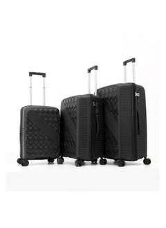 GIORDANO Giordano Hardside Luggage Trolley Bag 3 Pieces set,Black (S-20,M-24,L-28 Inch)  - Image 1