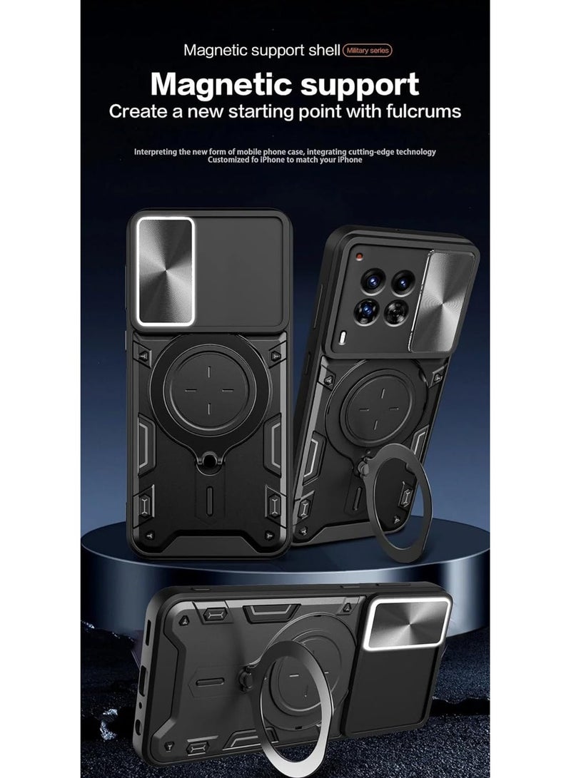 General Case Compatible with Tecno Camon 30 Premier 5G, [Built-in Kickstand] Magnetic Rotate Ring Holder Heavy Duty TPU+PC Shockproof Protective Cover  - Image 2