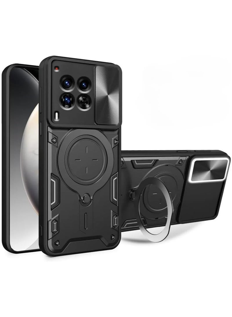 General Case Compatible with Tecno Camon 30 Premier 5G, [Built-in Kickstand] Magnetic Rotate Ring Holder Heavy Duty TPU+PC Shockproof Protective Cover  - Image 1