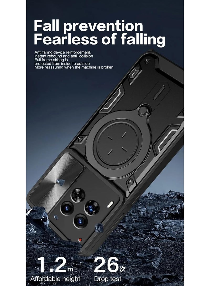 General Case Compatible with Tecno Camon 30 Premier 5G, [Built-in Kickstand] Magnetic Rotate Ring Holder Heavy Duty TPU+PC Shockproof Protective Cover  - Image 3