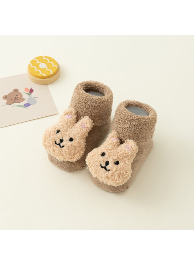 23 Styles Of Baby Socks For Autumn And Winter, Fleece-lined, Thickened, Non-slip Mid-tube Floor Socks, Baby Terry Loop Walking Socks With Cartoon Patterns