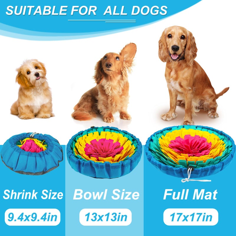 Vivifying Snuffle Mat for Dogs, Adjustable Dog Puzzle Toys Sniff Mat, Interactive Enrichment Toys for Slow Eating and Mental Stimulation (Red Yellow Blue) - Image 3
