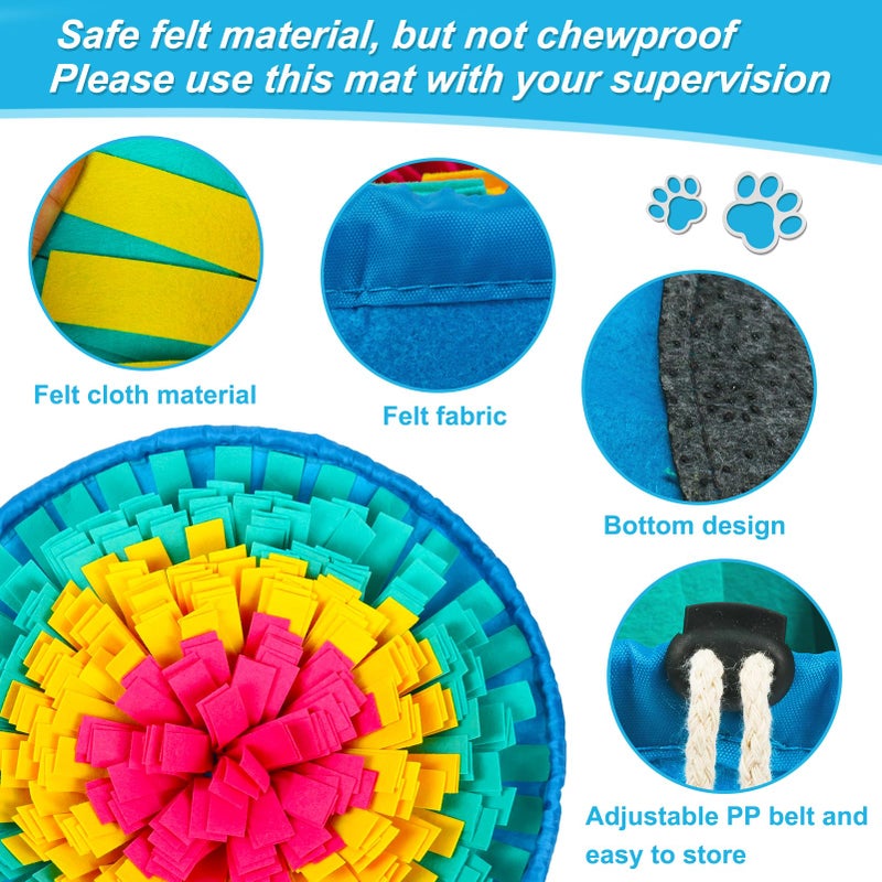 Vivifying Snuffle Mat for Dogs, Adjustable Dog Puzzle Toys Sniff Mat, Interactive Enrichment Toys for Slow Eating and Mental Stimulation (Red Yellow Blue) - Image 2