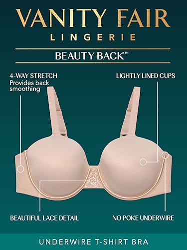 Vanity Fair womens Full Figure Beauty Back Smoothing (36c-42h) Bra, Underwire - Beige, 36DD US - Image 4