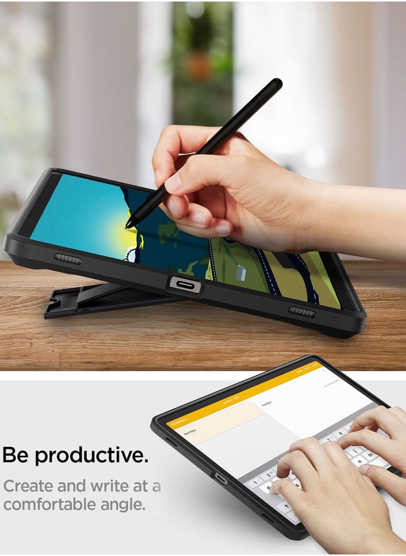 Spigen - Tough Armor Pro Samsung Galaxy Tab S9 Plus Case Cover (2023) 12.4 inch Premium Shockproof Protective Hard Shell Case with Kickstand and S Pen Holder - Black - Image 1