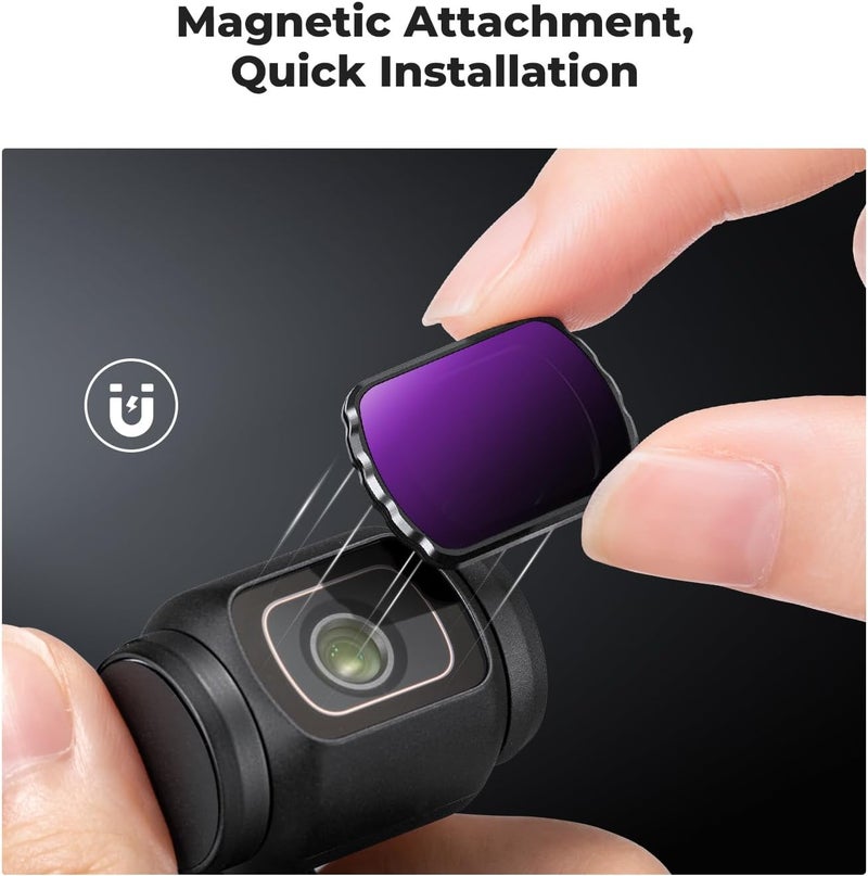K&F Concept Magnetic 4 Pack ND & CPL Filter Kit for DJI OSMO Pocket 3/4 - Includes CPL, ND16, ND64, ND256 Filters - Image 3