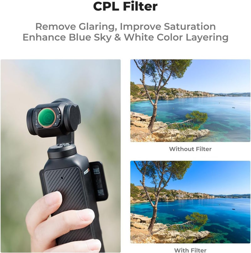 K&F Concept Magnetic 4 Pack ND & CPL Filter Kit for DJI OSMO Pocket 3/4 - Includes CPL, ND16, ND64, ND256 Filters - Image 4