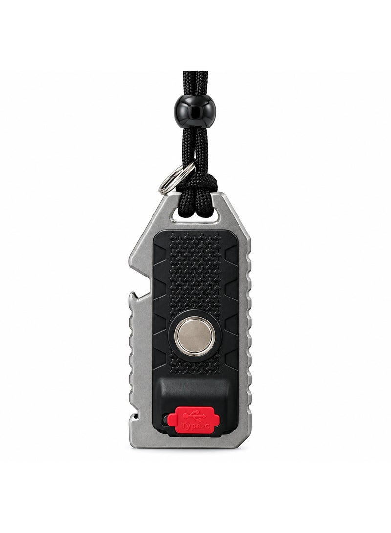 360 Light TW-1051 COB Rechargeable Keychain Light, Portable Work Torch with White Beam, Floodlight, Red Blue Flashing, Magnetic Back, Bottle Opener, Whistle and Screwdriver Function for Camping, Hiking, Auto Repairs, Home and Emergency Lighting - Image 3