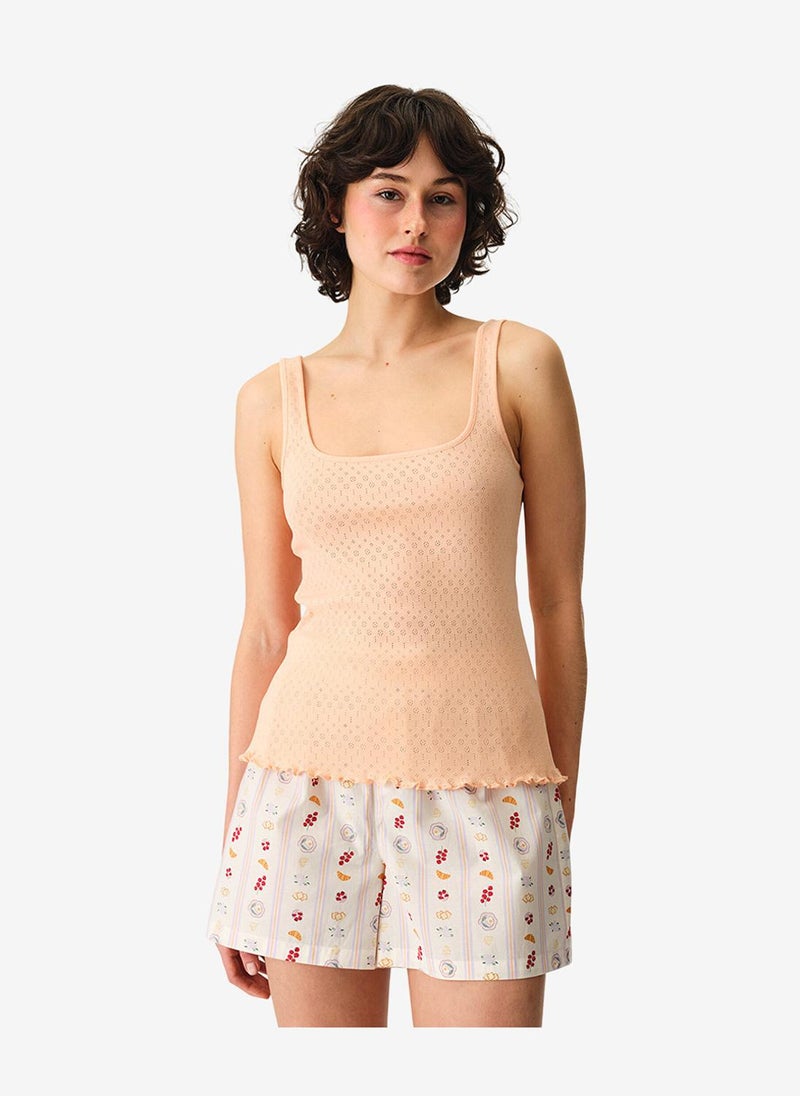 Penti Women Morning Time Sleeveless Shorts Salmon Set - Image 1