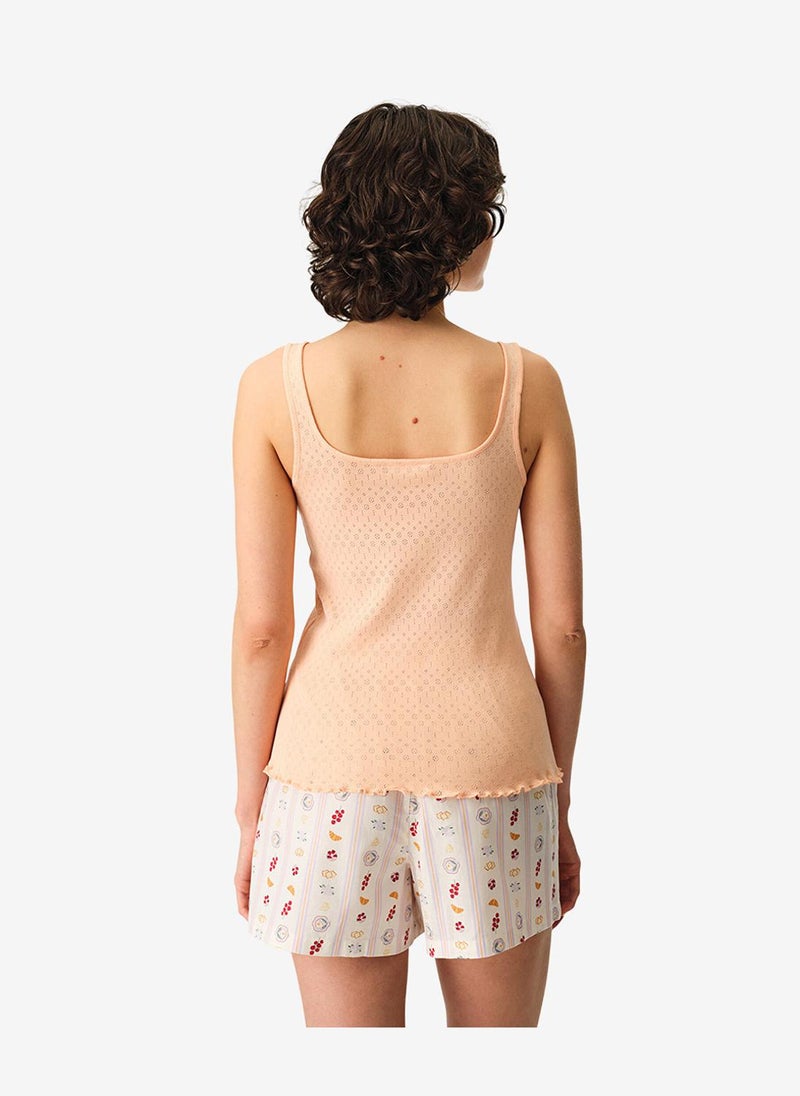 Penti Women Morning Time Sleeveless Shorts Salmon Set - Image 2