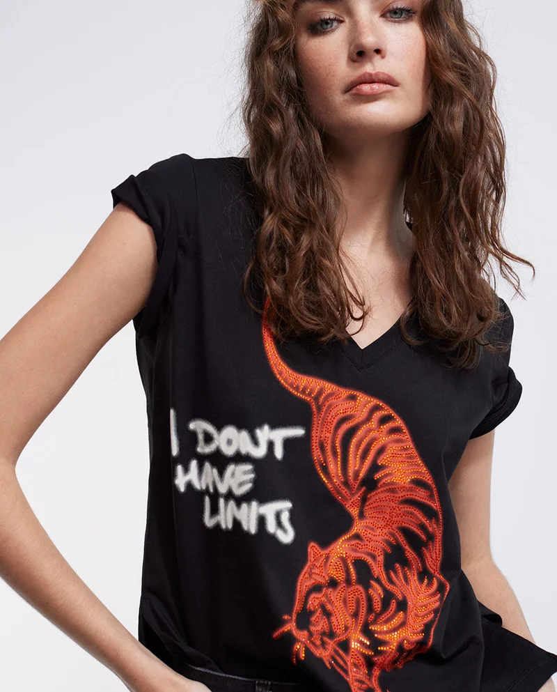 Lola Casademunt DiamantÃ© tiger T-shirt