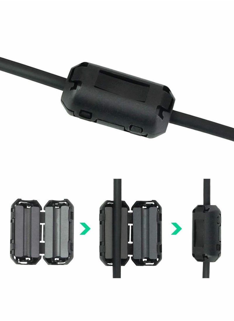 Clip-on Ferrite Magnet Core Ring Nickel-zinc Toroidal Ferrite Choke Noise Suppressor Inner Diameter 3.5 5 7 9 13 mm EMI RFI Filter for Power Cord USB Audio Network Video Radio Cable（20PCS ）