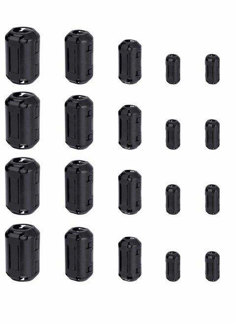 Clip-on Ferrite Magnet Core Ring Nickel-zinc Toroidal Ferrite Choke Noise Suppressor Inner Diameter 3.5 5 7 9 13 mm EMI RFI Filter for Power Cord USB Audio Network Video Radio Cable（20PCS ）