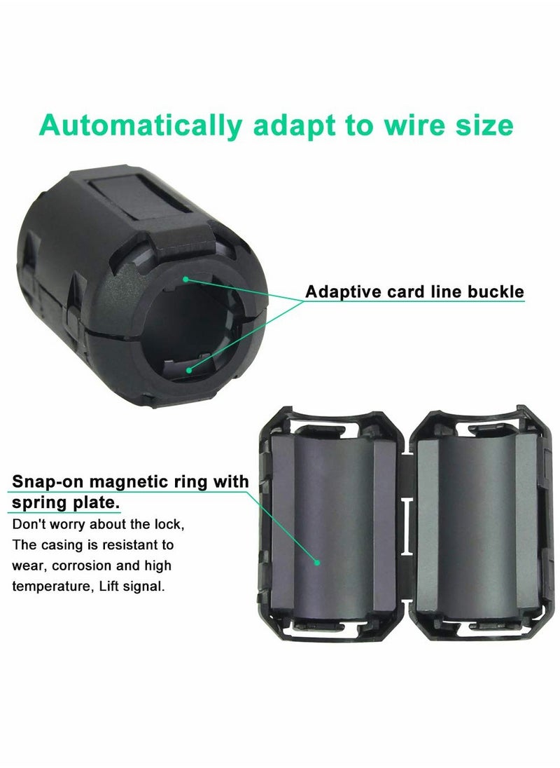 Clip-on Ferrite Magnet Core Ring Nickel-zinc Toroidal Ferrite Choke Noise Suppressor Inner Diameter 3.5 5 7 9 13 mm EMI RFI Filter for Power Cord USB Audio Network Video Radio Cable（20PCS ）