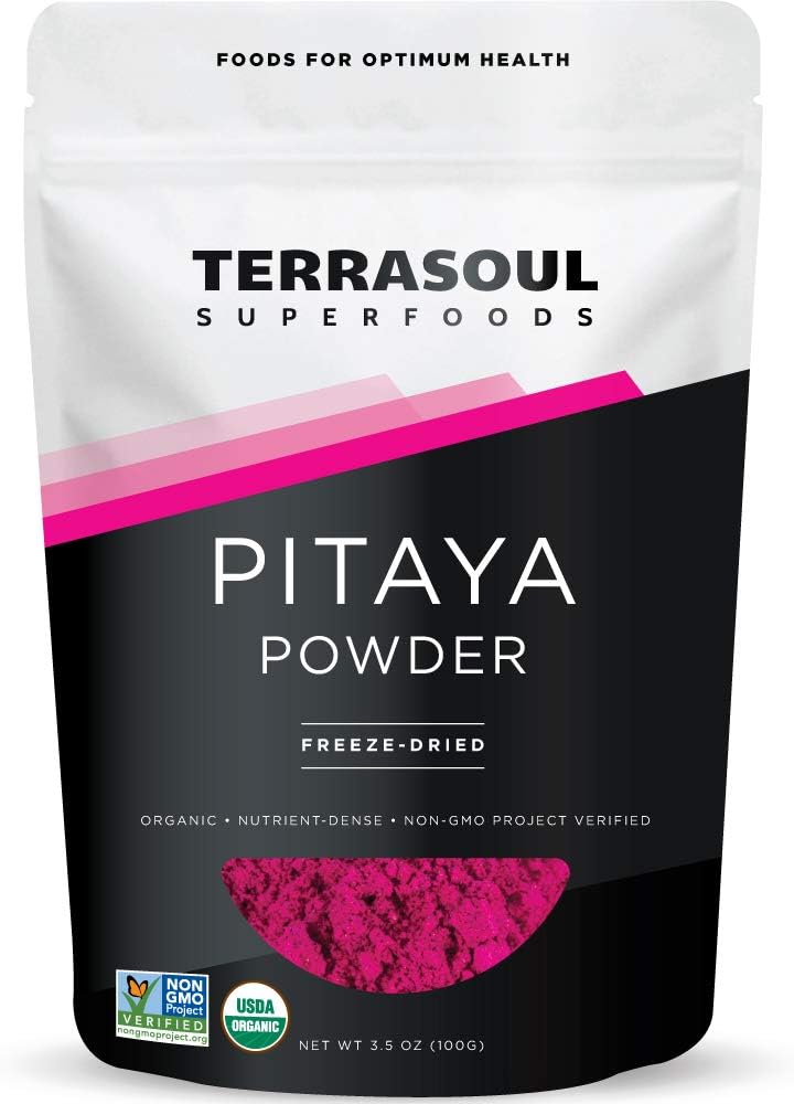 Terrasoul Superfoods Organic Freeze-Dried Pitaya Powder (Dragonfruit), 3.5 Oz - Nutrient-Dense Superfood with Antioxidants and Vitamin C - Image 1