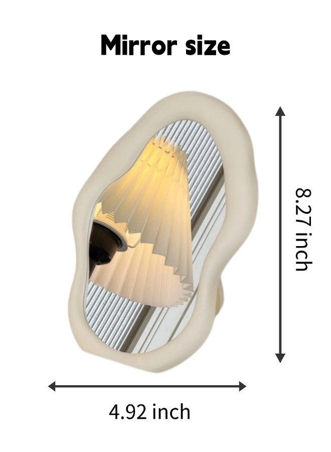 ShebSheb Cloud Makeup Mirror, Irregular Mirror With Wall Hooks And Stand, Unique Creamy Style Vanity Mirror For Bedroom, Living Room Makeup Or As A Desktop Art Decoration Piece. - Image 2