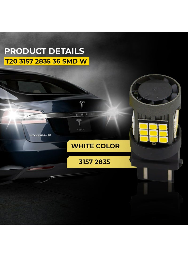 Toby's Toby's Super Bright Power T20 3157 36SMD LED Bulbs with 2835 Chip replacement for Back Up Reverse Brake Lights (White)  - Image 4
