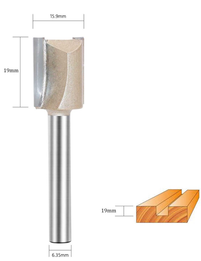 NACX 1/4-inch Shank, 5/8-inch Cutting Dia, 2-Flute Straight Router Bit, Carbide Tipped Plunge Router Bit, 2pcs - Image 4