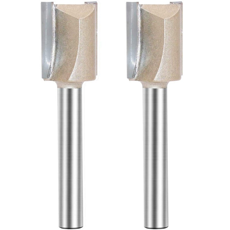 NACX 1/4-inch Shank, 5/8-inch Cutting Dia, 2-Flute Straight Router Bit, Carbide Tipped Plunge Router Bit, 2pcs - Image 1