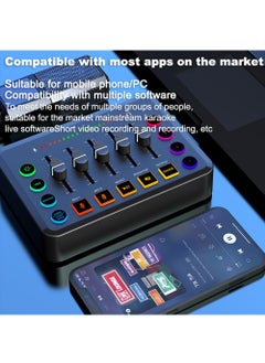 XiuWoo Podcast Equipment Bundle, Audio Mixer DJ Device, All-in-One Live Sound Card with Microphone, for Podcast Recording, PC, Smartphone, YouTube, TikTok Live Streaming ,Black Microphone Set  - Image 5