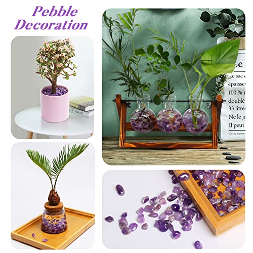 QICQDRAM Polished Gem Stones Rocks Crystals 0.9 Lb/405g Natural Tumbled Stones Amethyst Crystal Chips Bulk for Healing Crystals & Fish Tank Rocks Gravel, Vase Filler, Plants Decor - Image 3