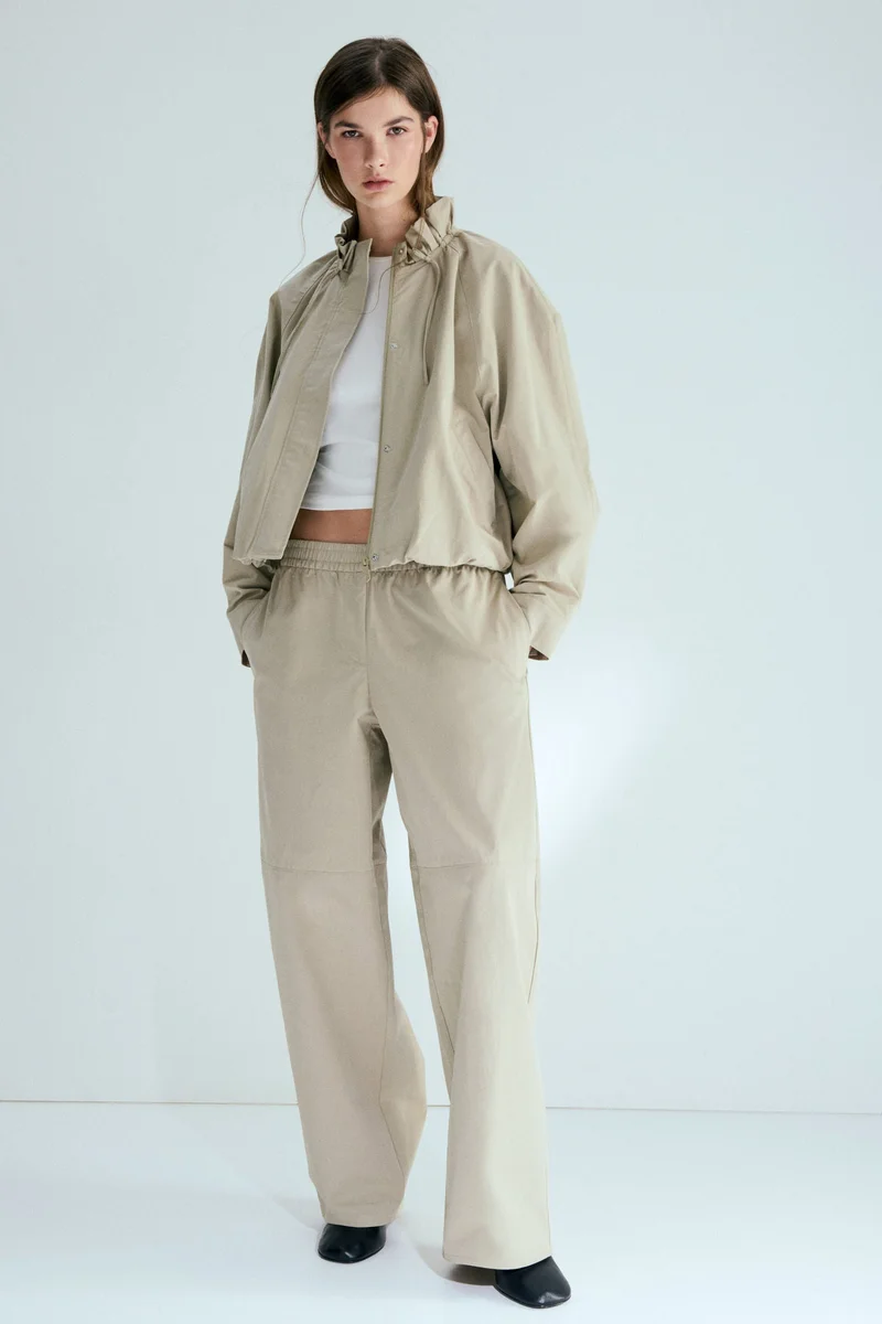 اتش اند ام بنطلون بساق واسع من التويل