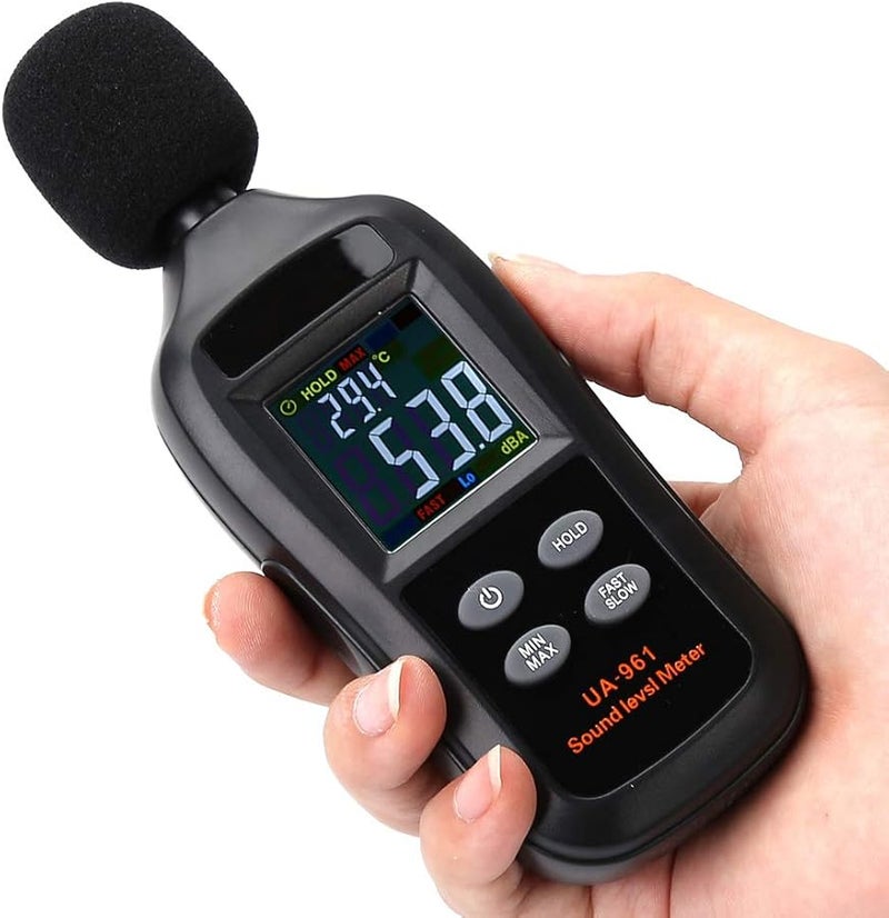 مقياس مستوى الصوت الرقمي Oumefar، نطاق من 35 ديسيبل إلى 135 ديسيبل مع شاشة LCD، كاشف ديسيبل محمول - Image 3