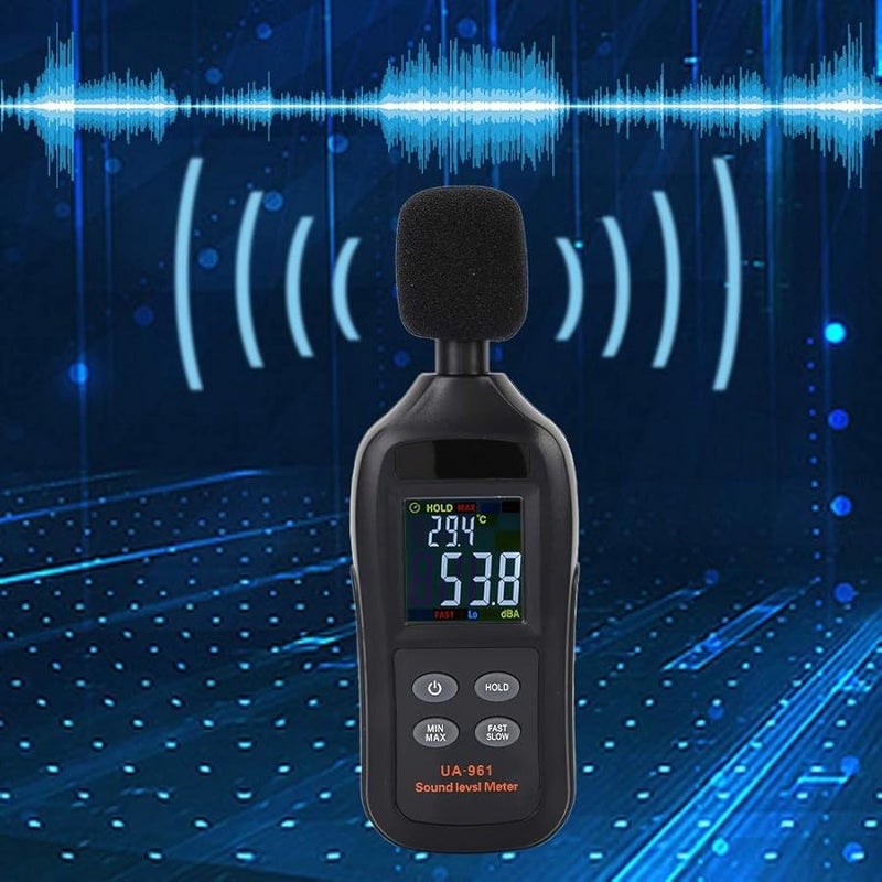 مقياس مستوى الصوت الرقمي Oumefar، نطاق من 35 ديسيبل إلى 135 ديسيبل مع شاشة LCD، كاشف ديسيبل محمول - Image 5