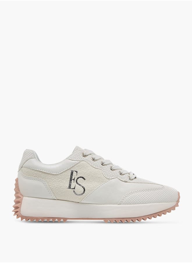 ELLE Women's Logo Detail Sneakers with Lace-Up Closure  - Image 3