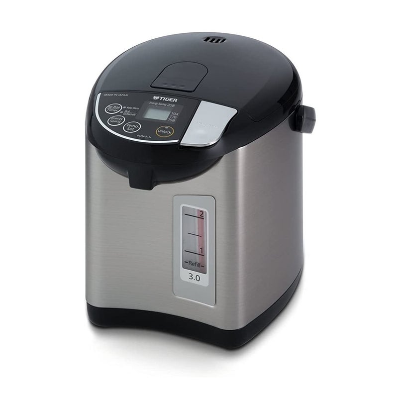 Tiger PDU-A30U-K Electric Hot Water Boiler and Warmer, Stainless Black, 3-Liter - Image 1