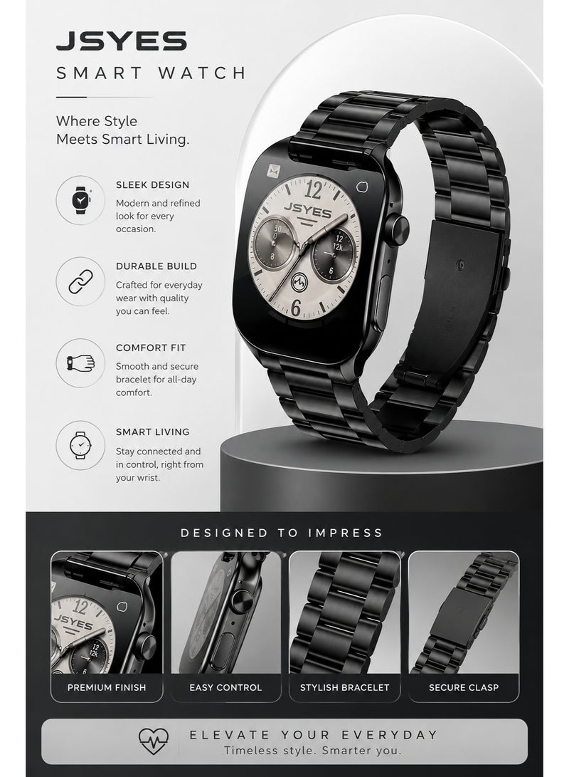 JSYES MS12 Pro Smartwatch - Bluetooth Calling Smart Watch with HD Touch Display, Health & Fitness Tracker for Android & iOS - Image 2