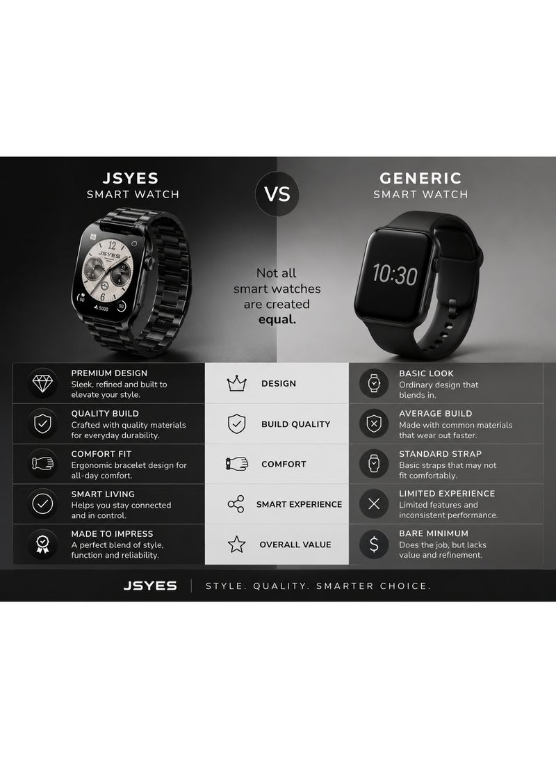 JSYES MS12 Pro Smartwatch - Bluetooth Calling Smart Watch with HD Touch Display, Health & Fitness Tracker for Android & iOS - Image 4