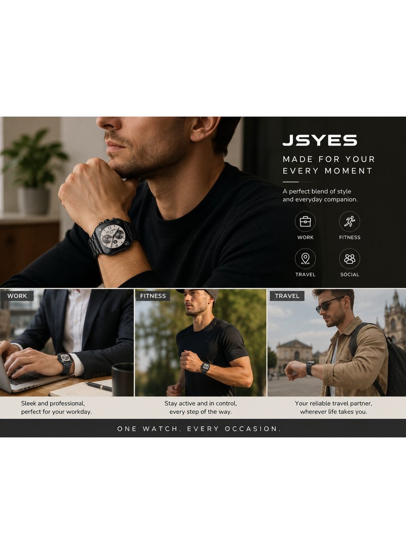 JSYES MS12 Pro Smartwatch - Bluetooth Calling Smart Watch with HD Touch Display, Health & Fitness Tracker for Android & iOS - Image 3